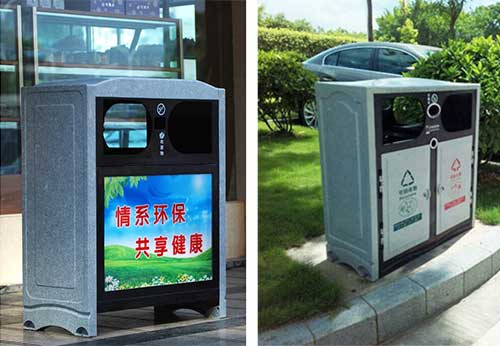  欣方圳仿大理石垃圾桶廠家為清遠(yuǎn)高校送貨上門(mén)。