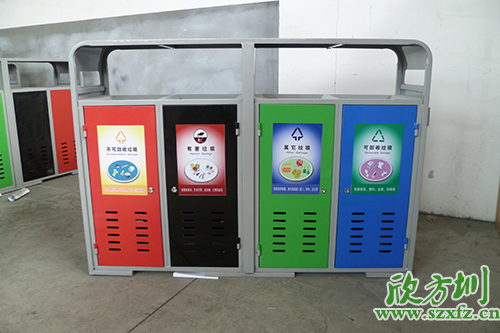 尊重客戶，欣方圳為清遠(yuǎn)市定做鋼板分類垃圾桶