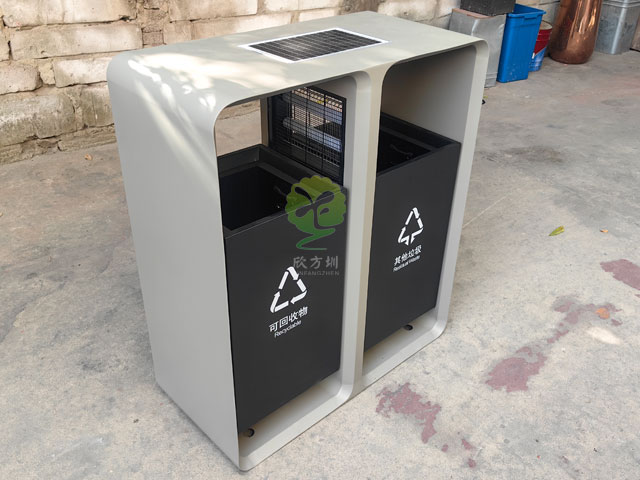 太陽(yáng)能滅蚊燈垃圾桶智慧城市戶外滅蚊不銹鋼果皮箱